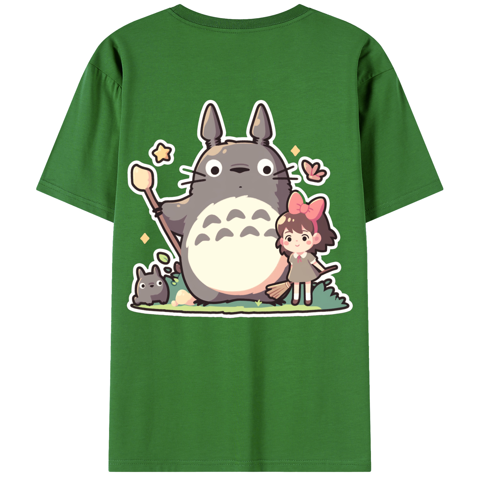 （画像用） となりのトトロ 草壁メイ 草壁サツキ My Neighbor Totoro Satsuki Kusakabe Mei Kusakabe レディース半袖Tシャツ(バックプリント)